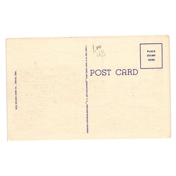 Looking Across Court House Lawn Farnam 18th Omaha Nebraska Vintage Postcard - Picture 2 of 2